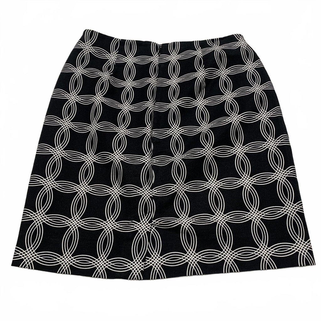 Banana Republic Womens Size 0 Black White Geometric Pattern Mini Skirt W26