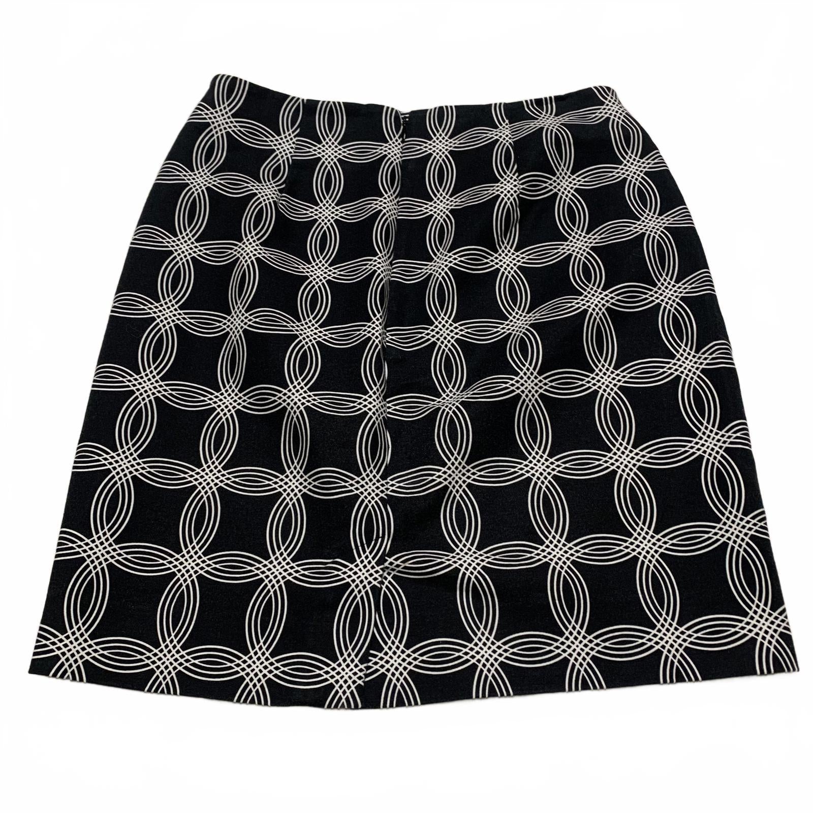 Banana Republic Womens Size 0 Black White Geometric Pattern Mini Skirt W26