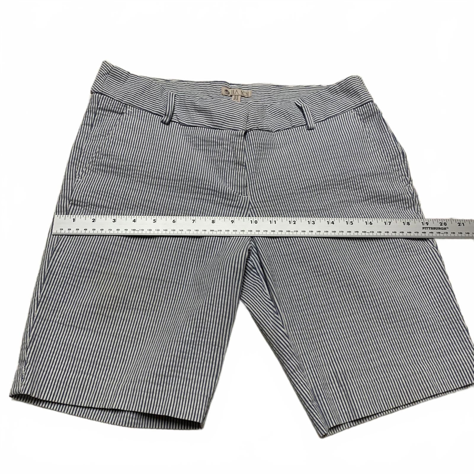 VTG Lila Rose Womens Striped Bermuda Stretch Shorts Sz 10 W32