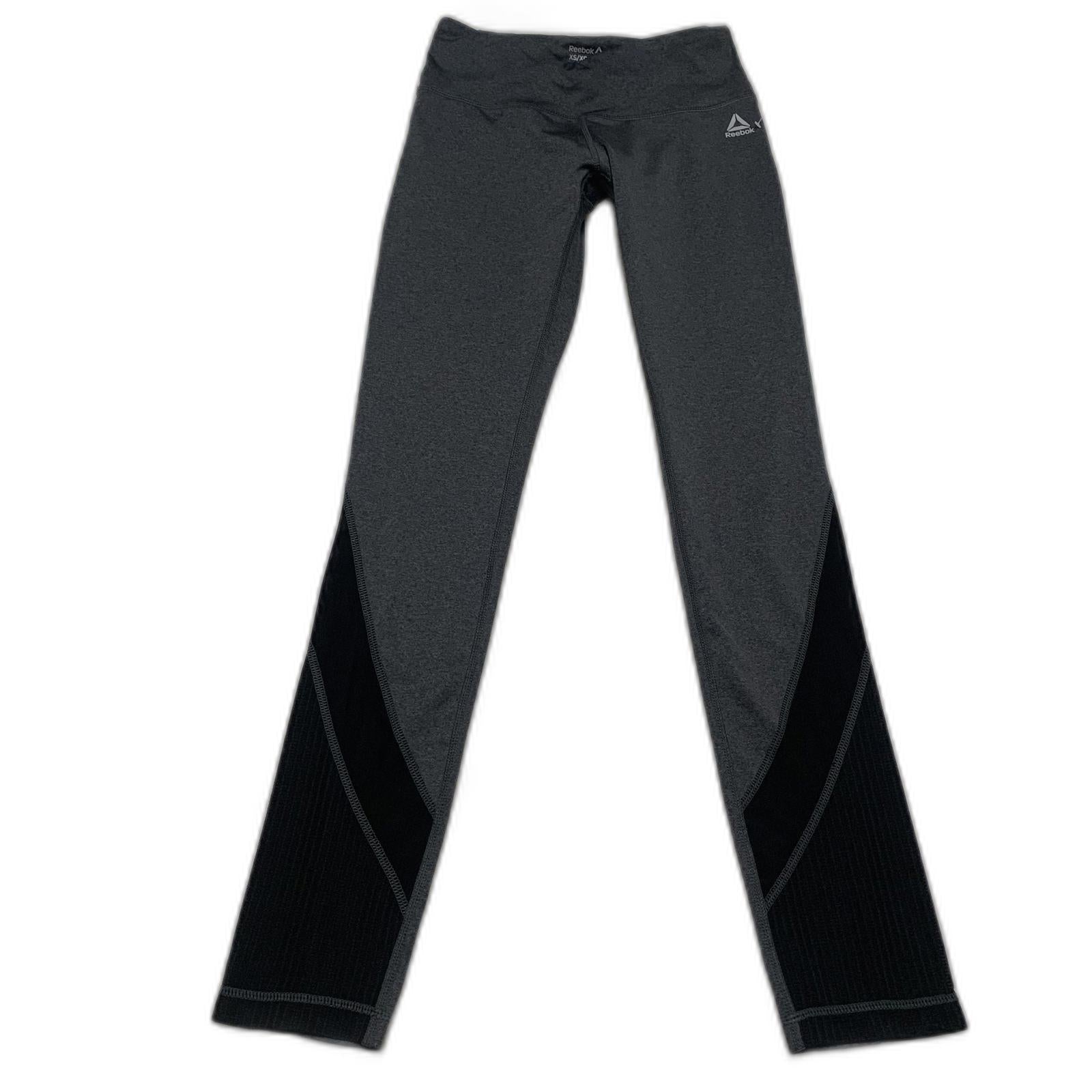 Reebok Women's Size X-Small Gray Black Athletic Leggings