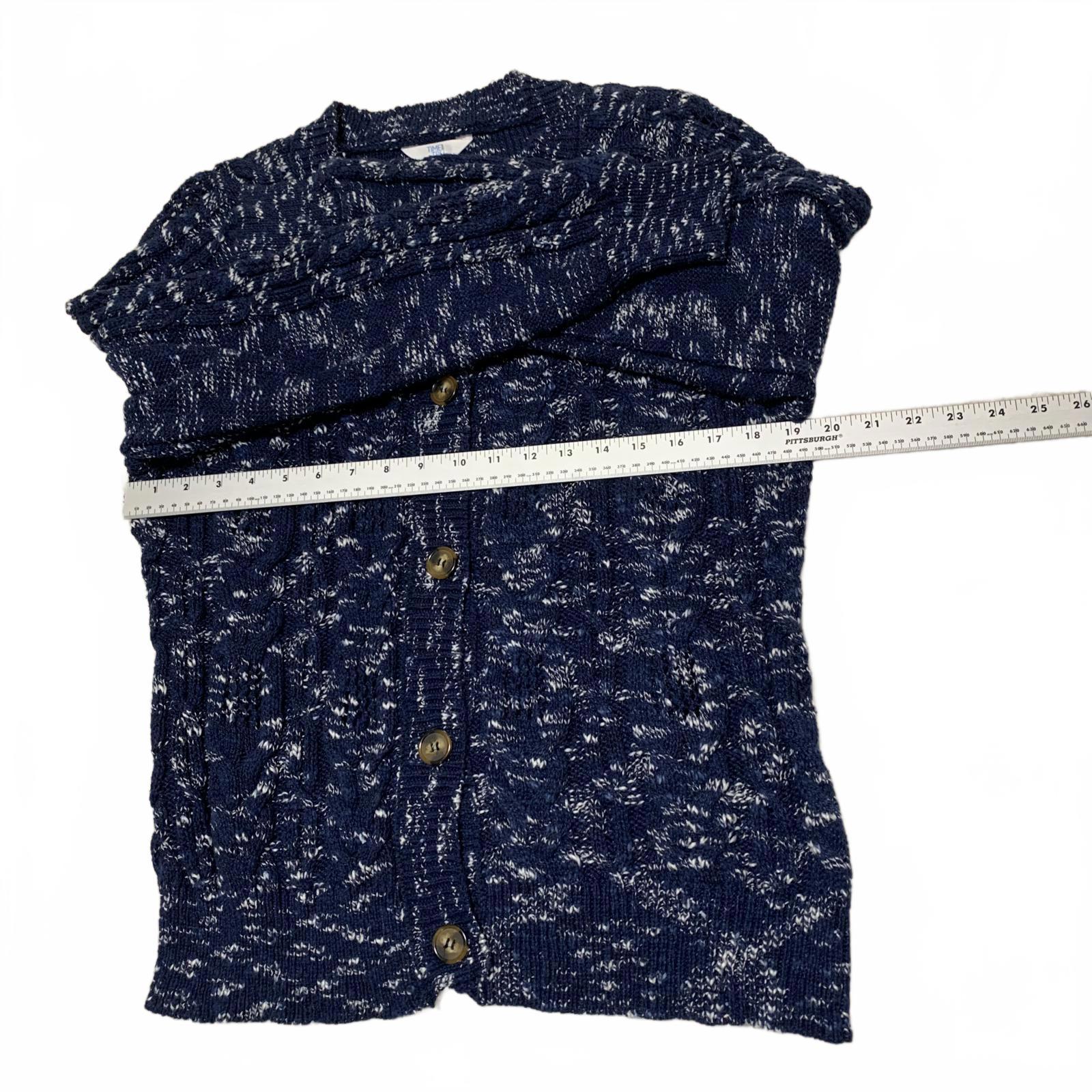 Time and True Women's Size X Large 16-18 Navy Blue Button Up Cardigan Sweater