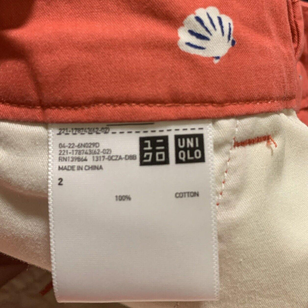 Uniqlo Shorts Sea Shell Print Shorts Size 2 Flat Front Coral