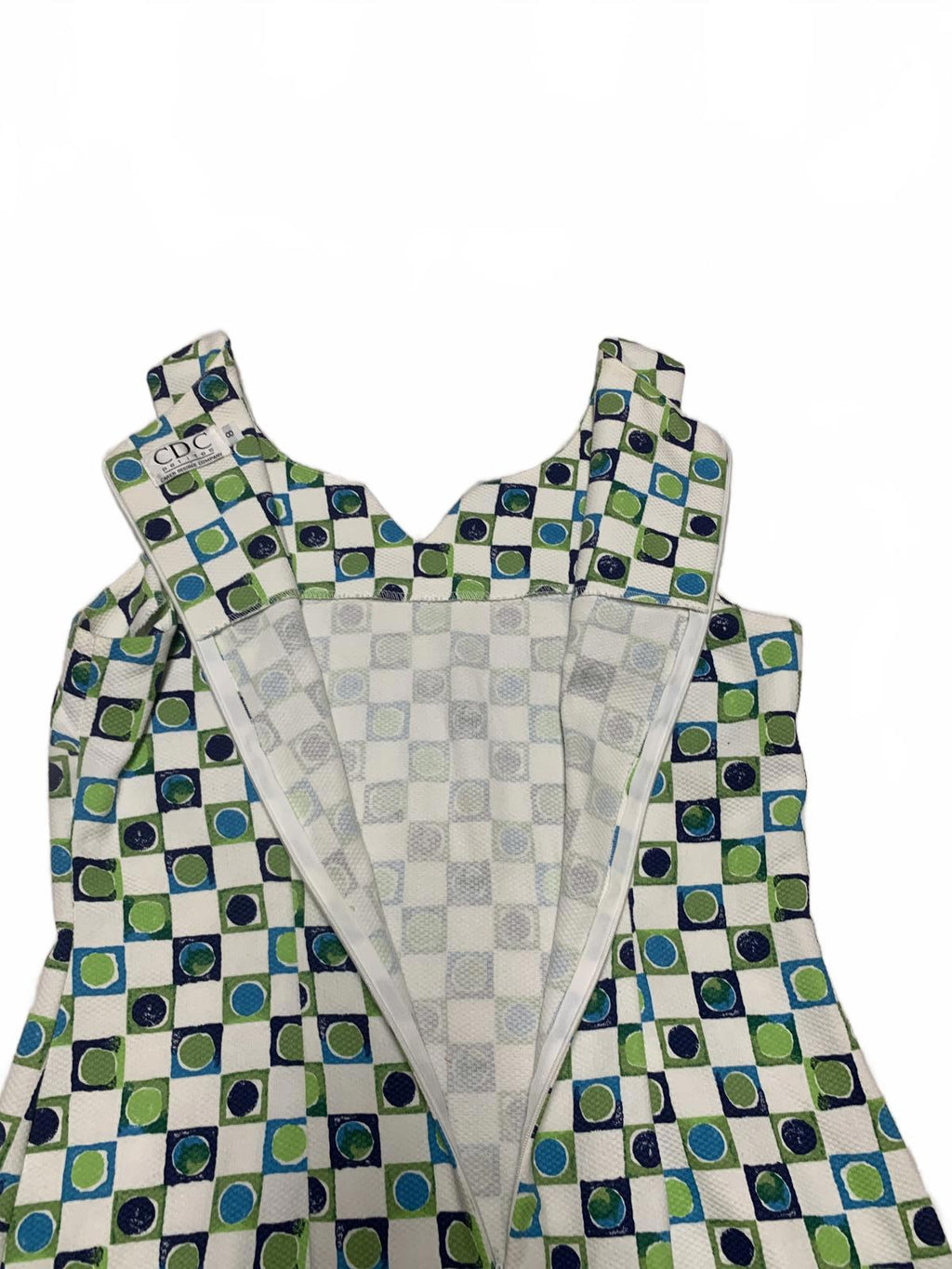 CDC Petites Geometric  Sleeveless Sz 8P A-Line Dress Summer- Ready Made in USA