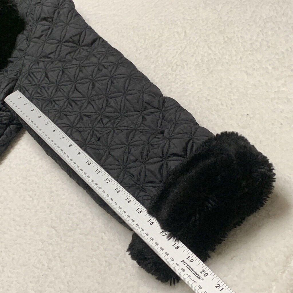 MARC New York Andrew Marc Women’s  XL Faux Fur  Black Quilted Winter Coat Puffer