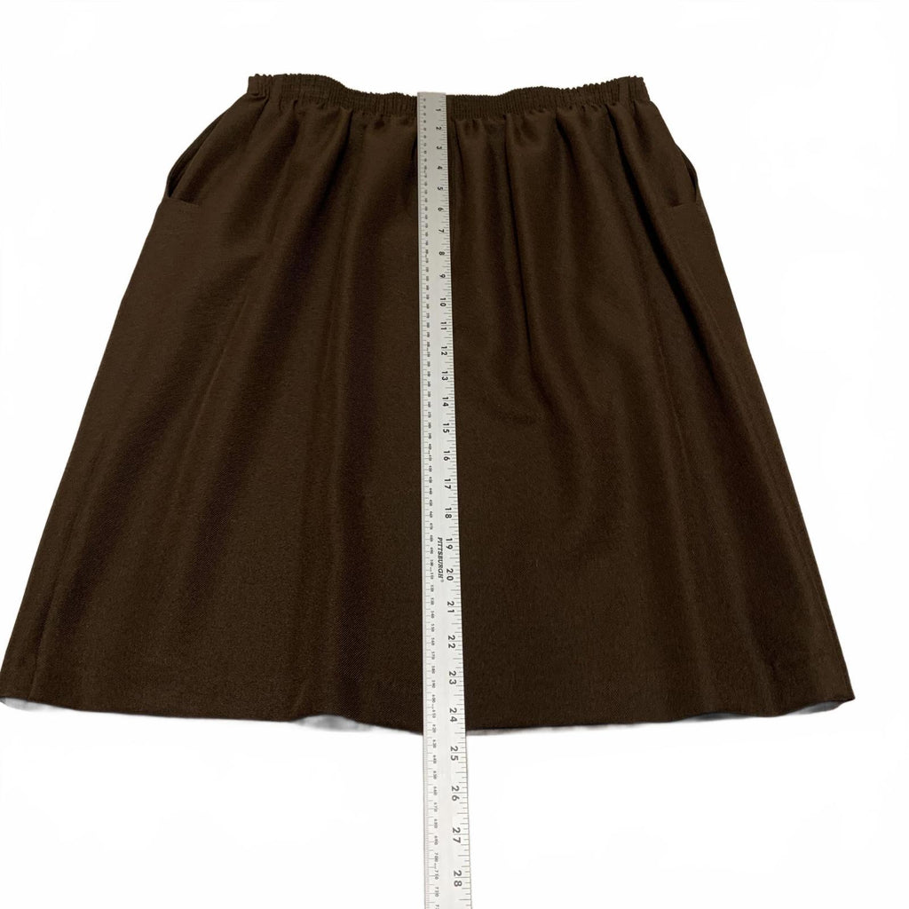 Vintage Y2K Alfred Dunner Women's Size 16 Wide Brown Polyester Skirt 2 Pockets
