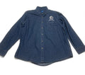 Port & Company Men's Size L Denim Blue Work Shirt NYCHA Uniform Utility Core
