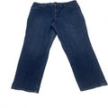 Gloria Vanderbilt Women's Sz 22 Wide Dark Blue Wide-Leg Jeans 43 x 29 Actual