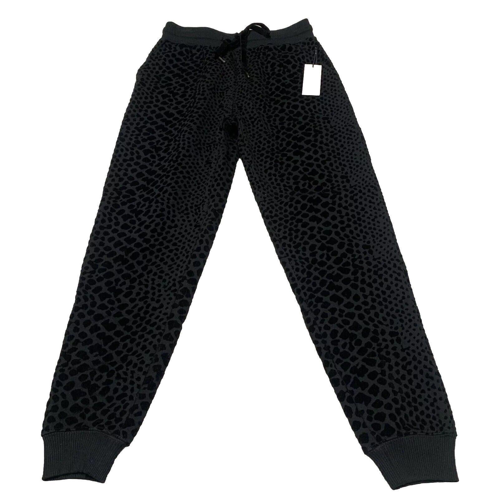Dex Clothing Women X Small Black Leggings Jogger Pants Snake Animal Velour Print