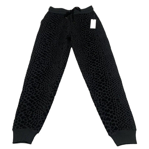 Dex Clothing Women X Small Black Leggings Jogger Pants Snake Animal Velour Print