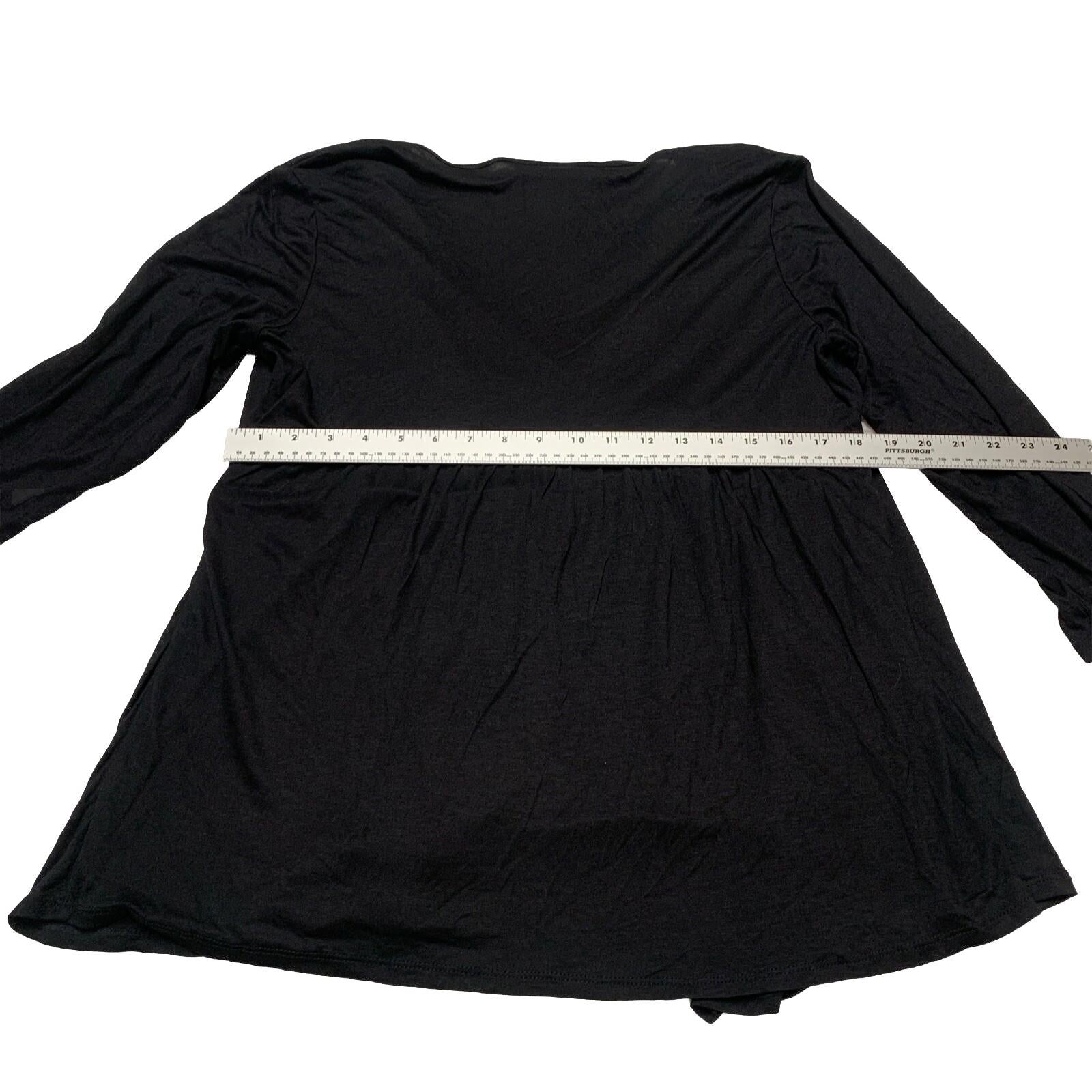 Style & Co Women’s PXL Black White Layered Tunic Top Belt Boho Festive