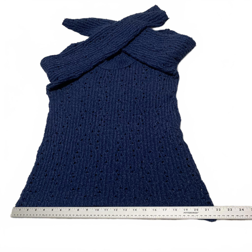 Free People Women's Size L Blue Pullover Long Sleeve Knit Sweater