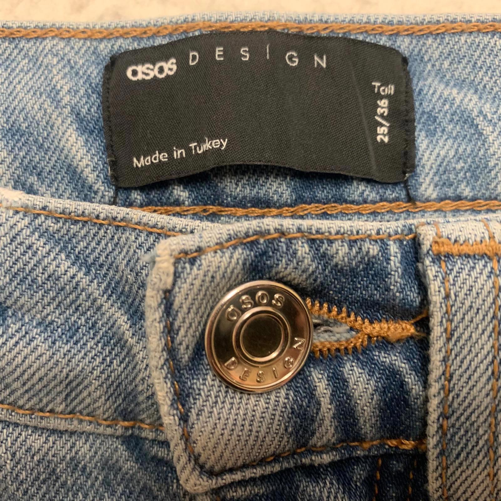ASOS DESIGN Women's Jeans Size 25/36 Blue  Denim High-Waisted 25 x 30.5 Actual