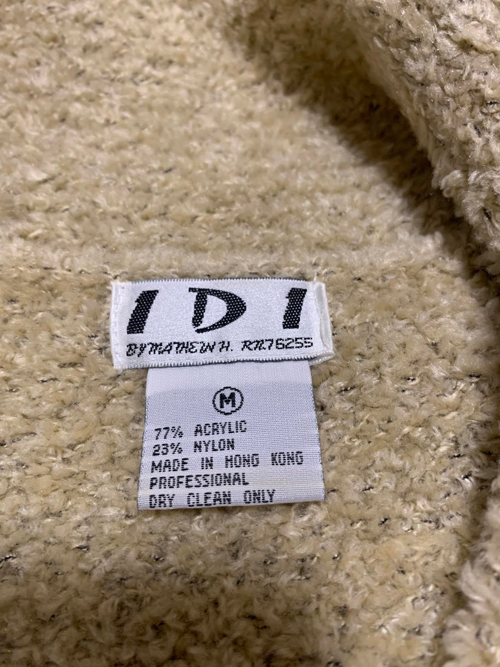 VTG 90s IDI By Mathew H Women's Size M Beige  Cardigan Sweater Hong Kong