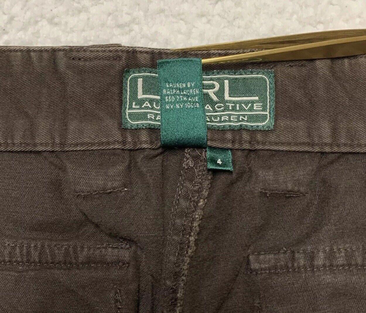 RLR Ralph Lauren Active Women’s Sz 4 Brown Casual Hiking Camping Chino Pants