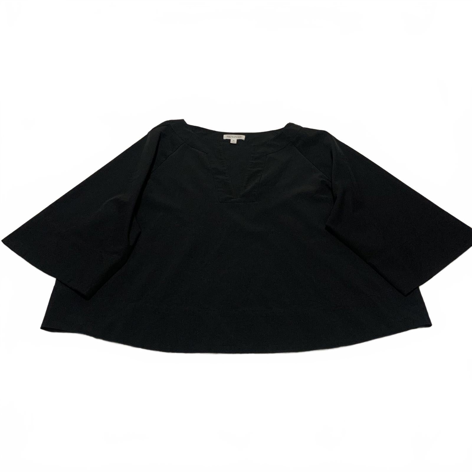 Prologue Women's Size X Large Black V-Neck Crop Top Minimalist Oversized