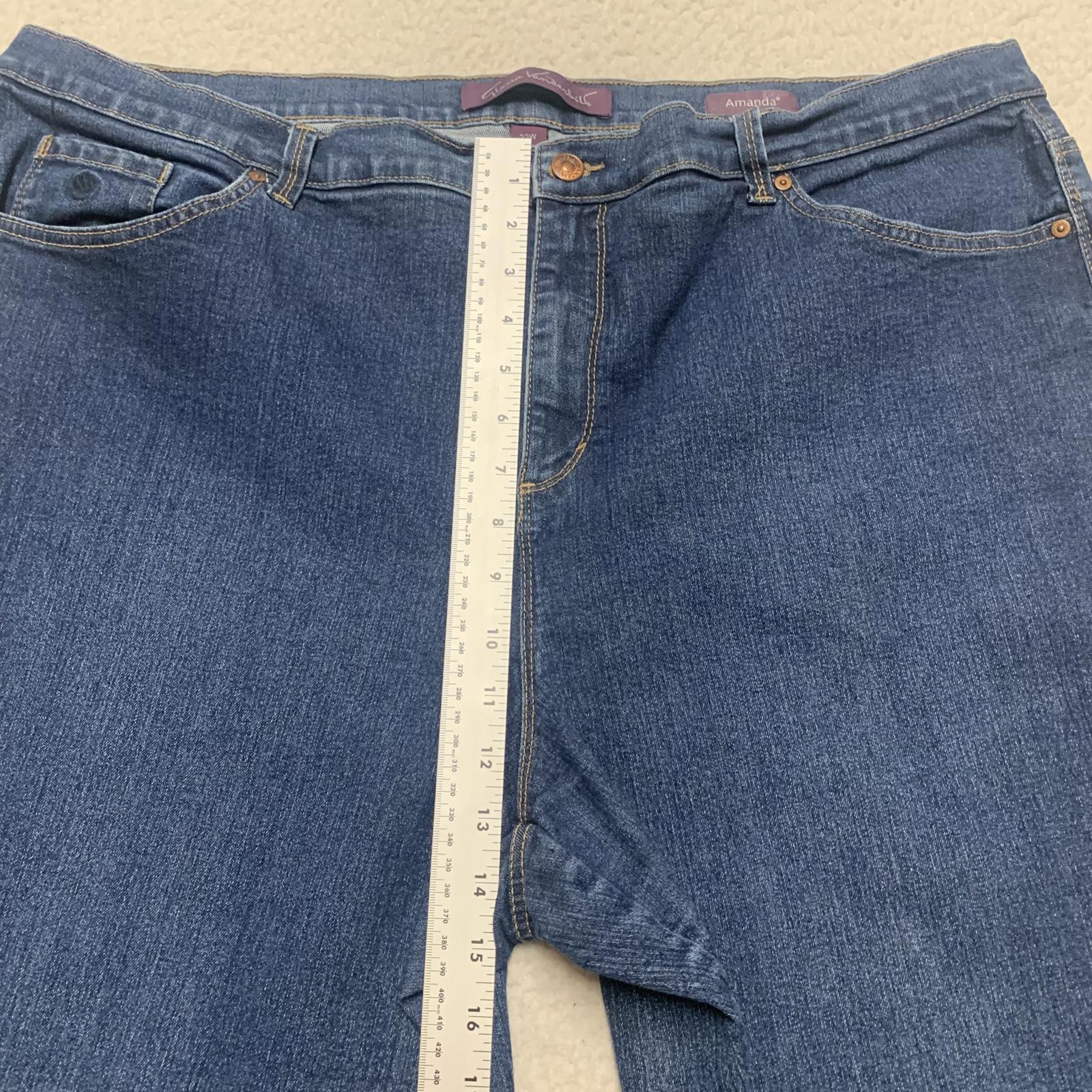 Gloria Vanderbilt Women's Sz 22 Wide Dark Blue Wide-Leg Jeans 43 x 29 Actual