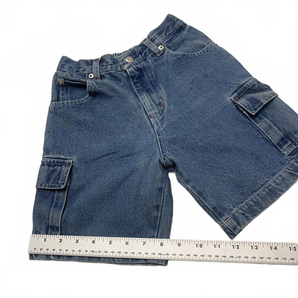Badge Boys Jeans Sz 6 Blue Stretch Cargo Denim Shorts Cotton W21