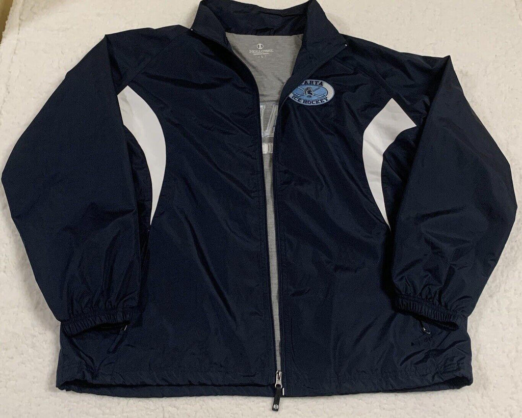 Holloway Lined Jacket Windbreaker Men's L Navy Sparta Ice Hockey Full Zip Up