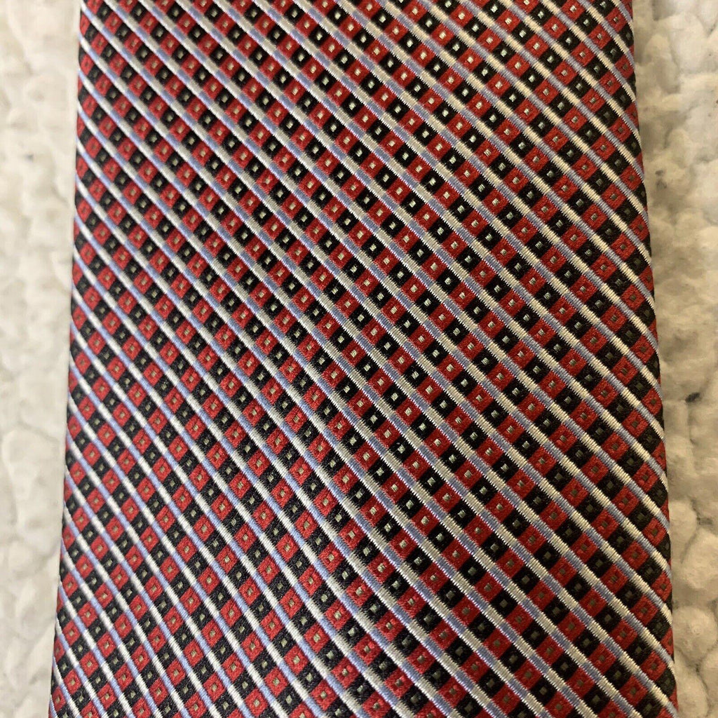 Giorgio Brutini Tie Red Black Tiny Geometric Print Pattern
