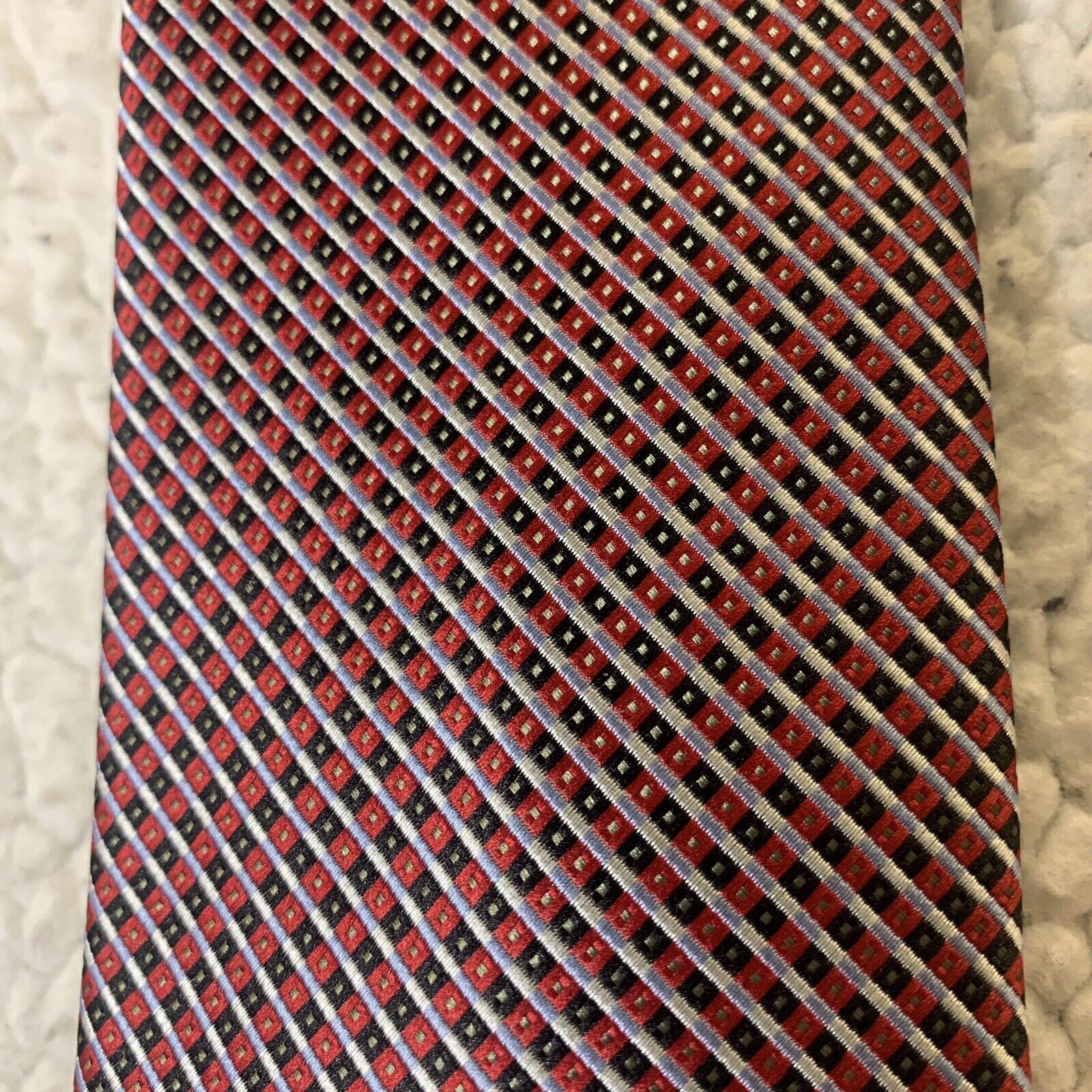 Giorgio Brutini Tie Red Black Tiny Geometric Print Pattern