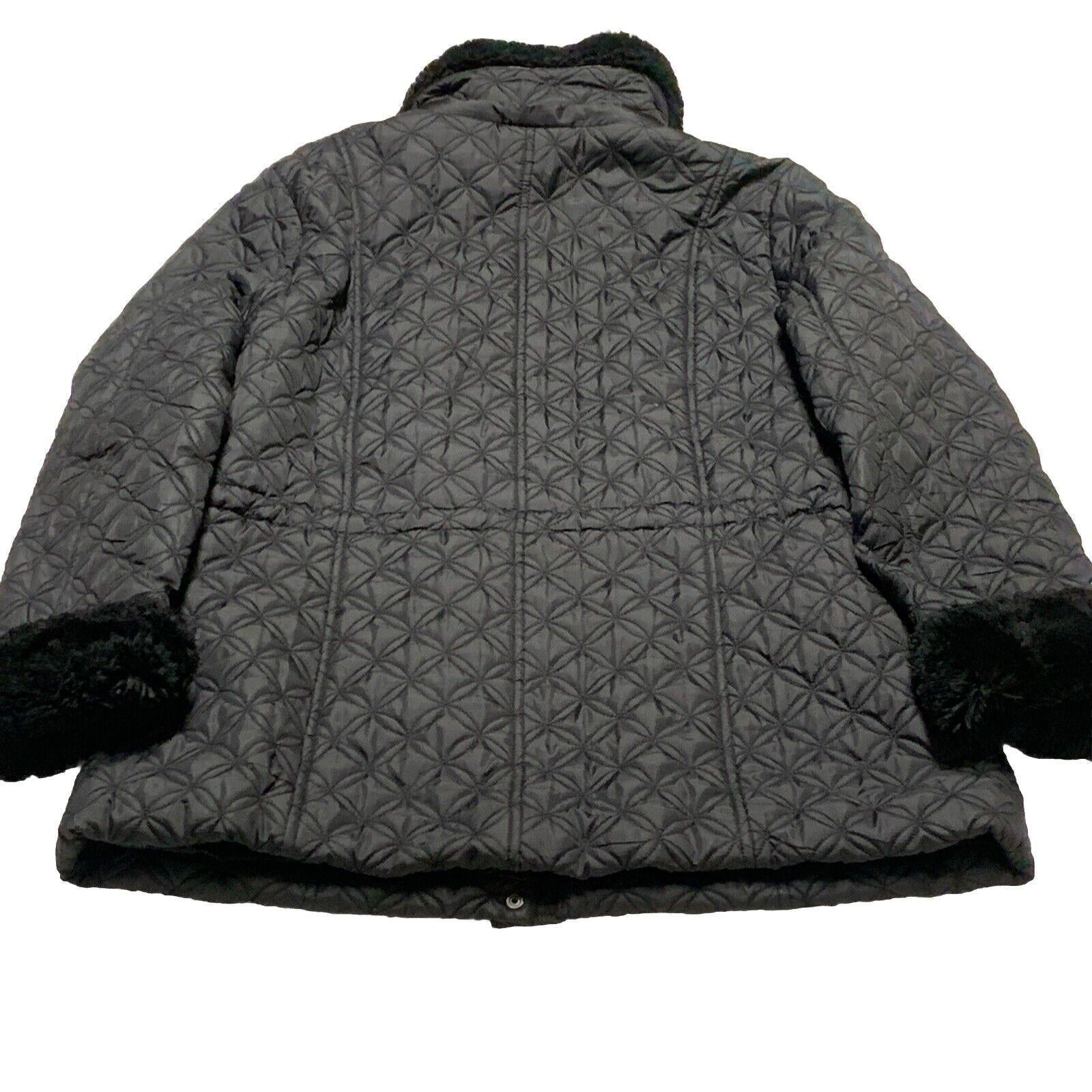 MARC New York Andrew Marc Women’s  XL Faux Fur  Black Quilted Winter Coat Puffer