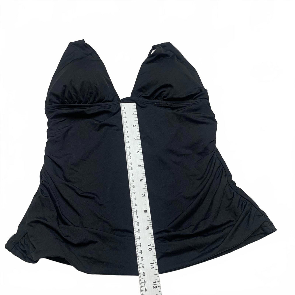 La Blanca Women's Size 10 Black Halter Swim Top Ruched Bust