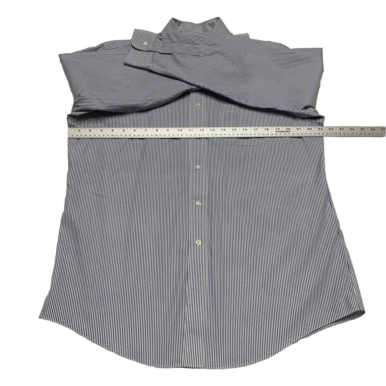 Brooks Brothers Regent Shirt Mens 16 1/2 - 34 Blue Striped Long Sleeve Non-Iron