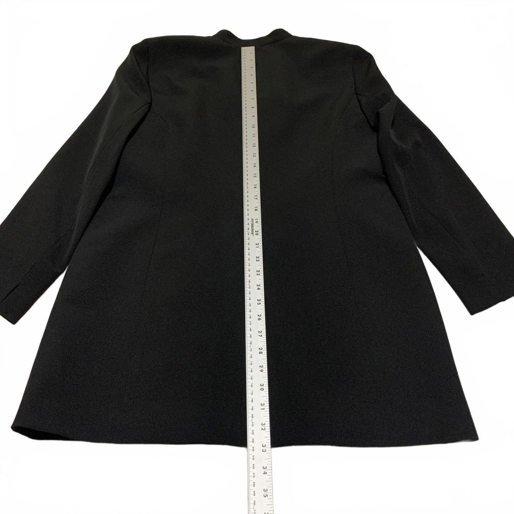 Kasper Women's Black Open Front Blazer Jacket Size 12 Lined Career Work Office