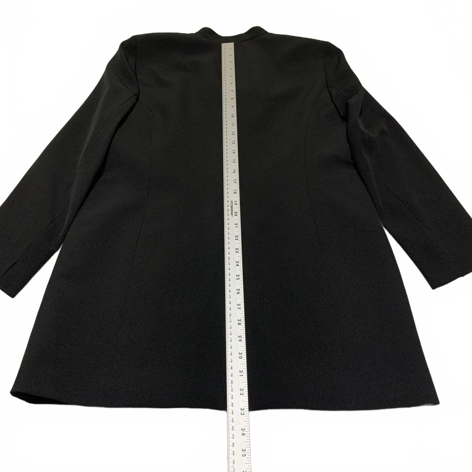 Kasper Women's Black Open Front Blazer Jacket Size 12 Lined Career Work Office