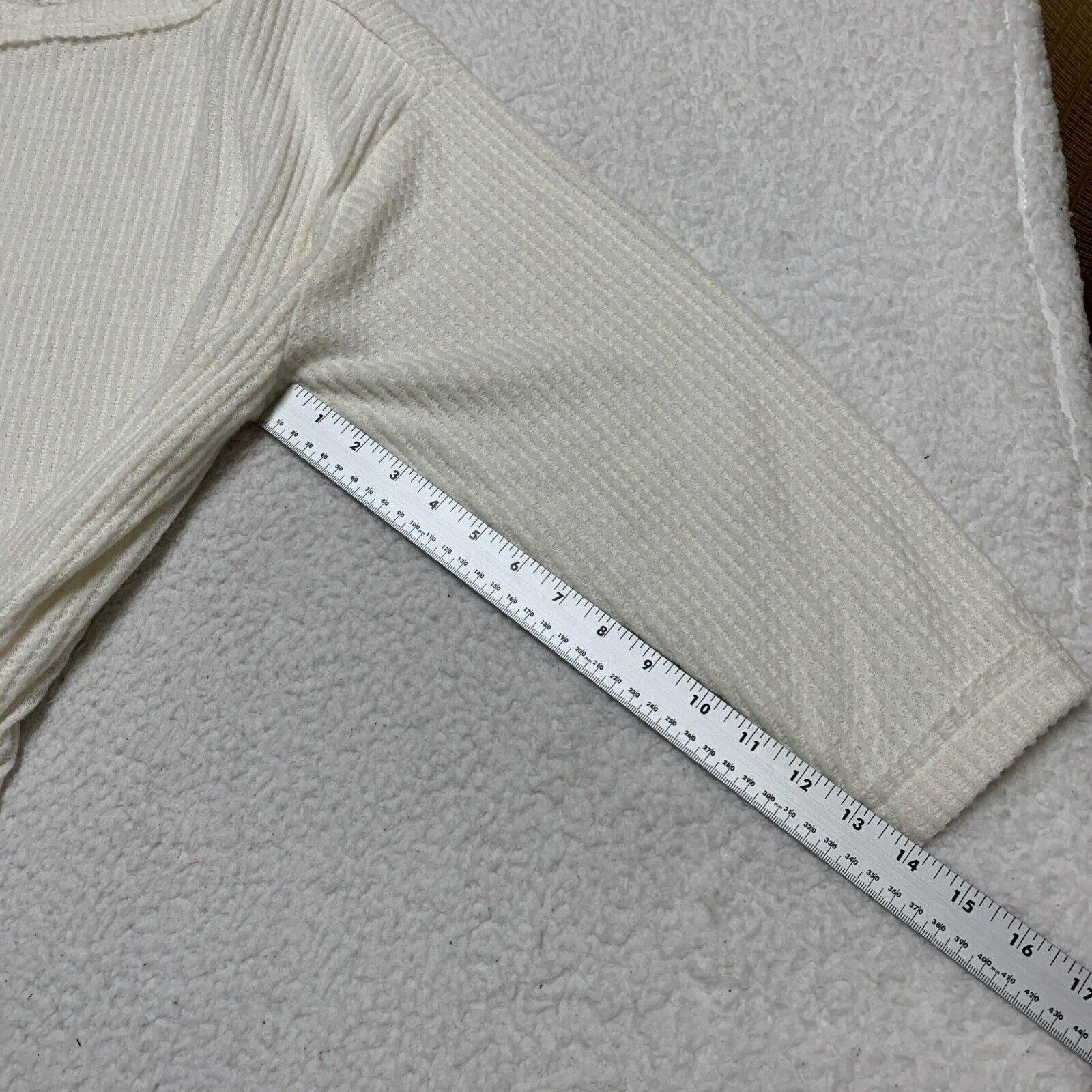 Out From Under UO Women XS  Ivory Oversized Waffle Knit Layering Top Slit