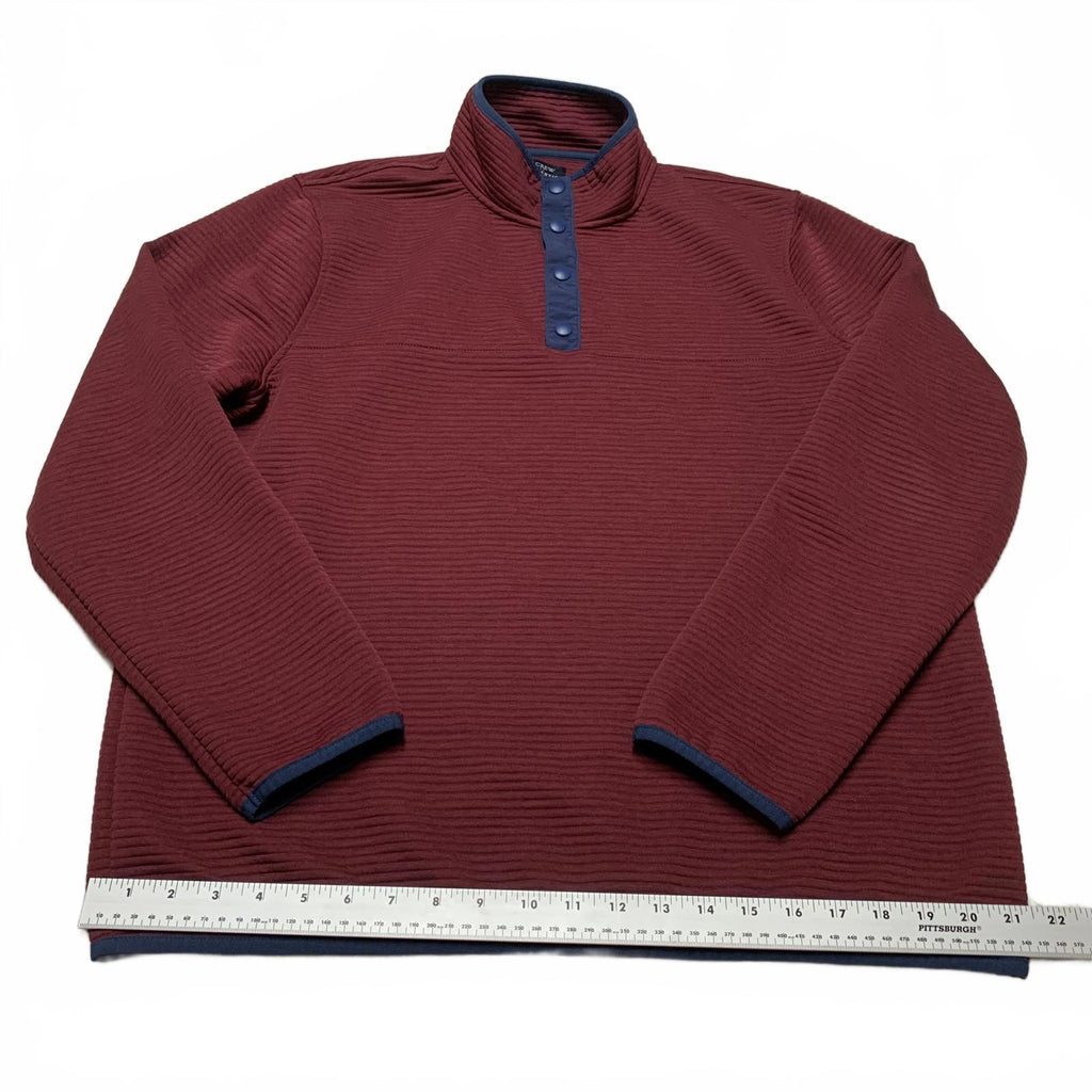 J.Crew Men's Size Large Authentic Fleece Burgundy  Pullover Jacket