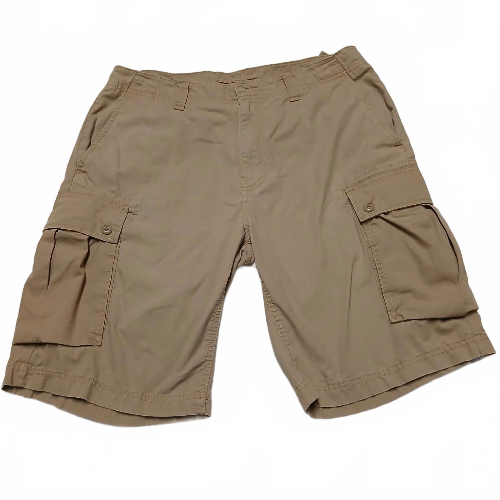 VTG Nautica Jeans Mens Sz 33/33 Khaki Cargo Shorts India W36