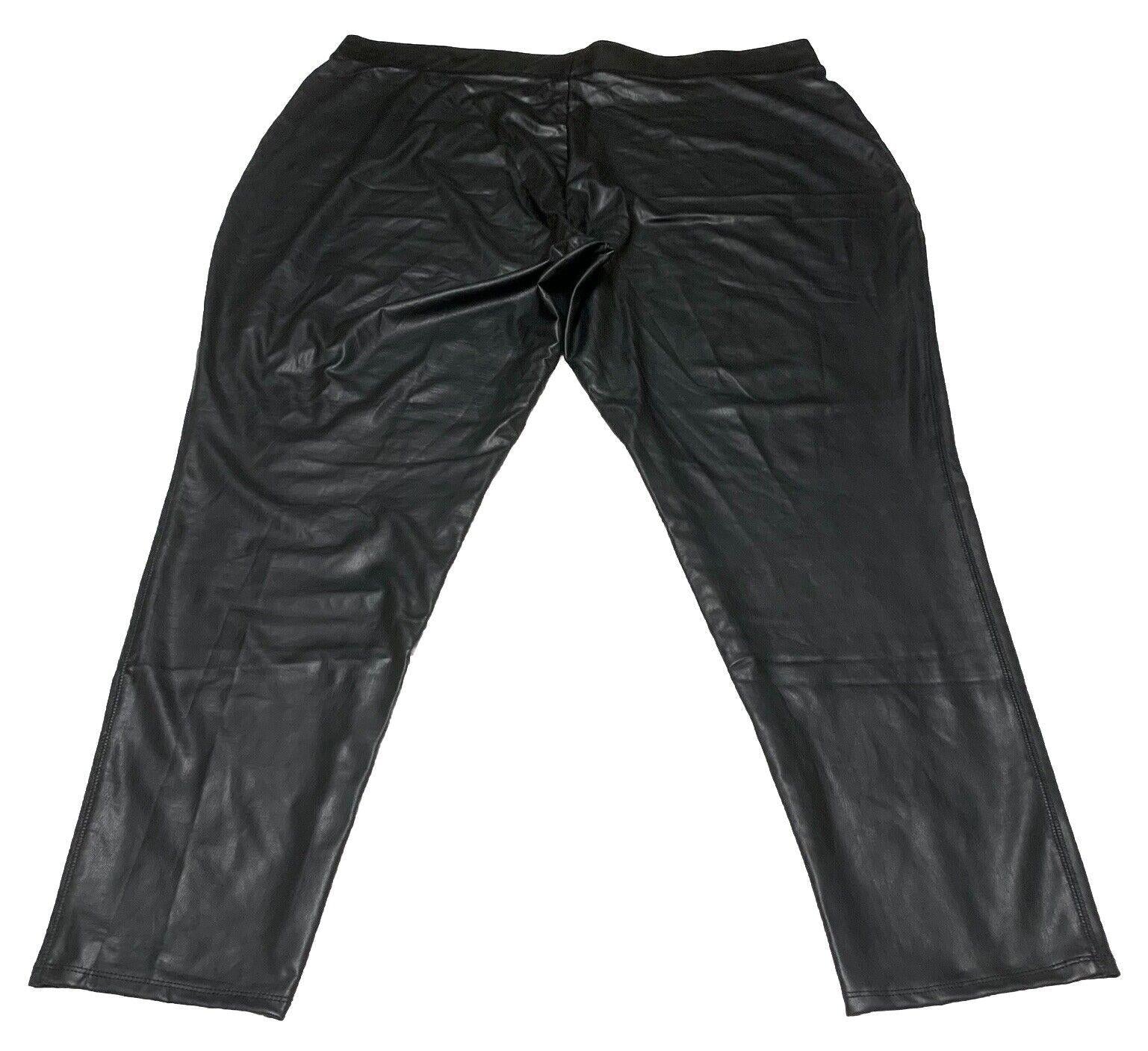 Ashley Stewart  Women’s Pants Size 26/28 Black Faux Leather