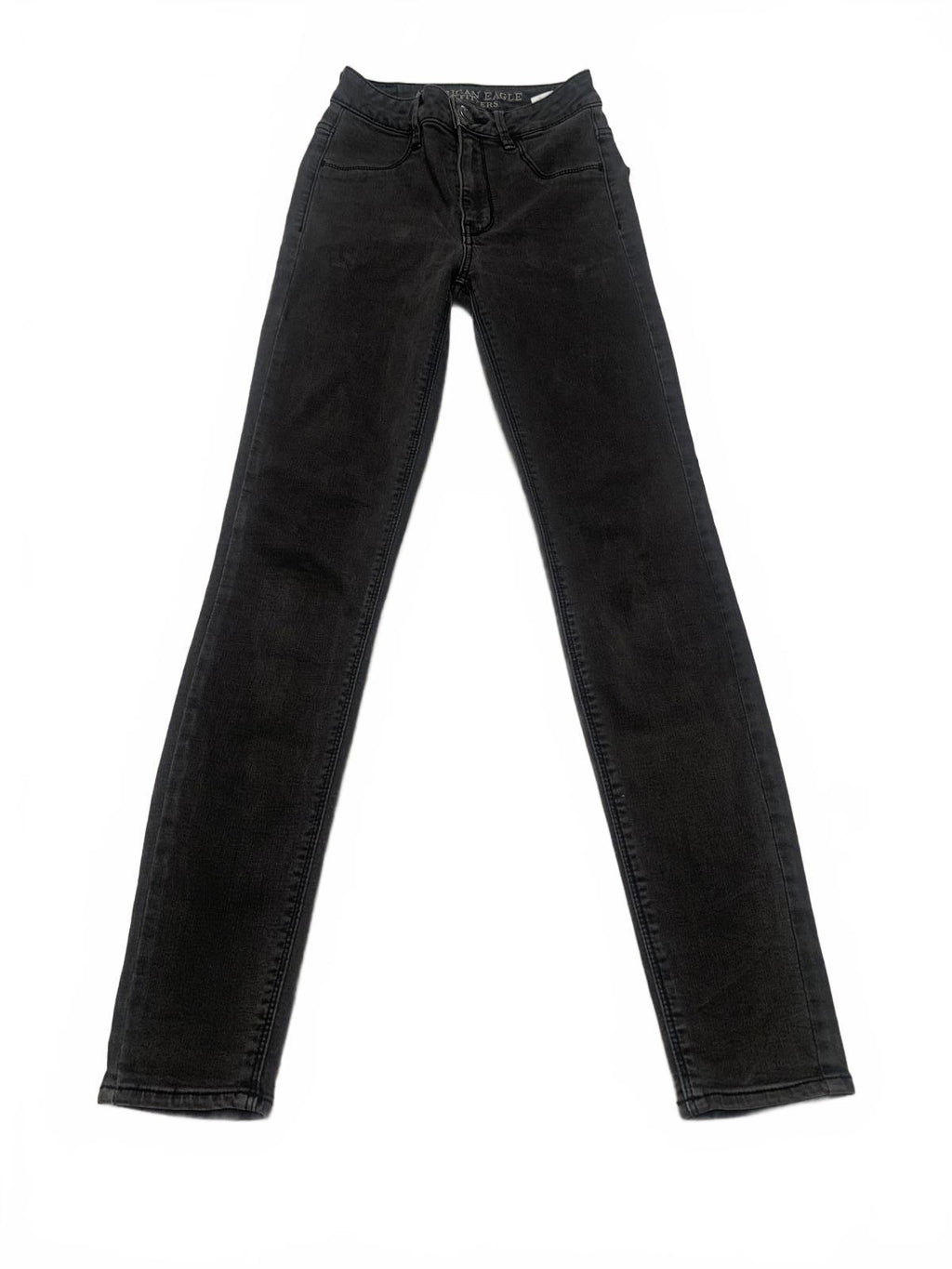 American Eagle Outfitters Women's Jeans Sz 00 Off Black Skinny Stretch  22 x 28