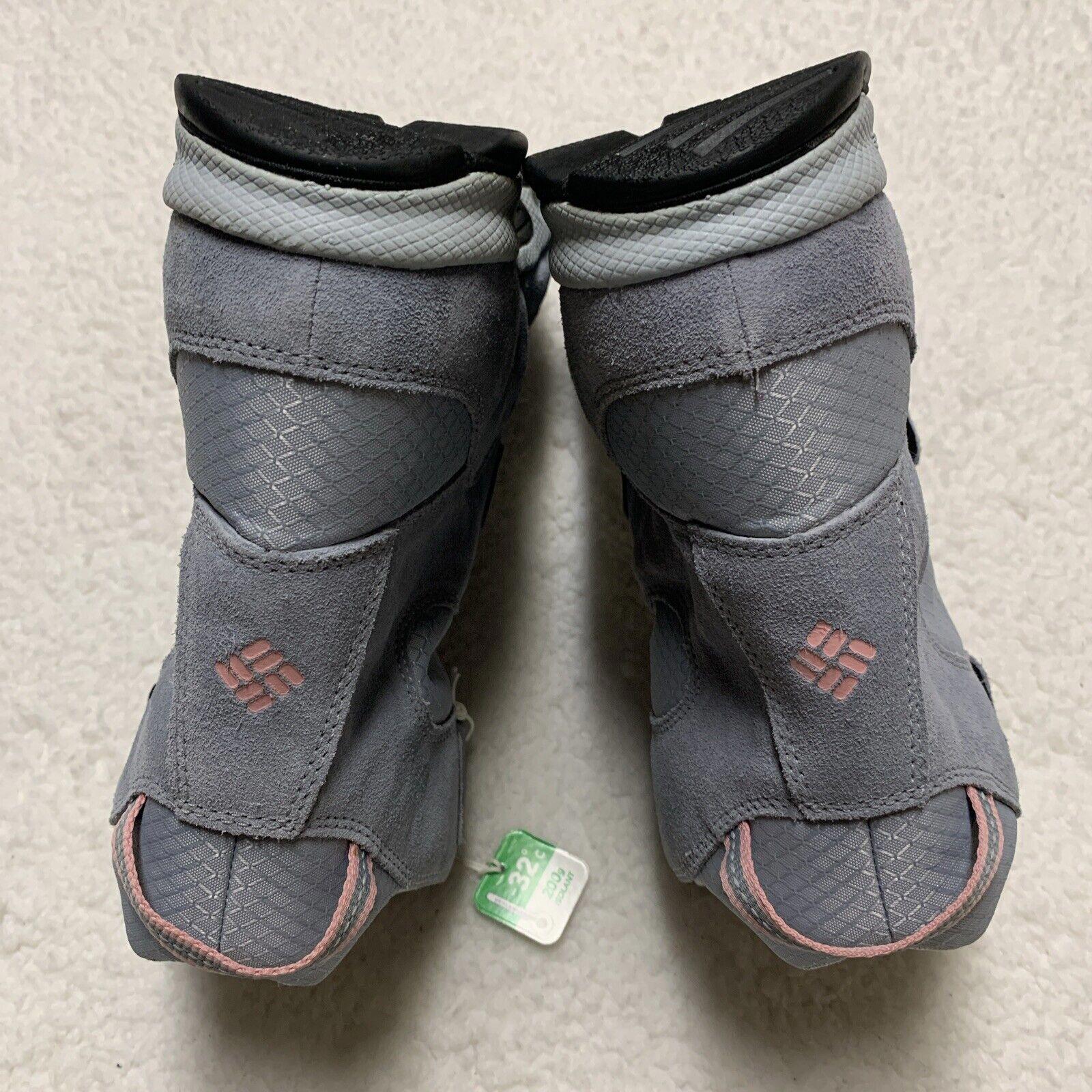 Columbia Youth Snow Boots Size 5 Waterproof Winter  Omni-Grip  Gray Pink