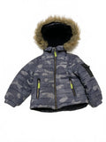London Fog Kids Size 3T Black Fleece-Lined Winter Coat Faux Removqble Fur Hood
