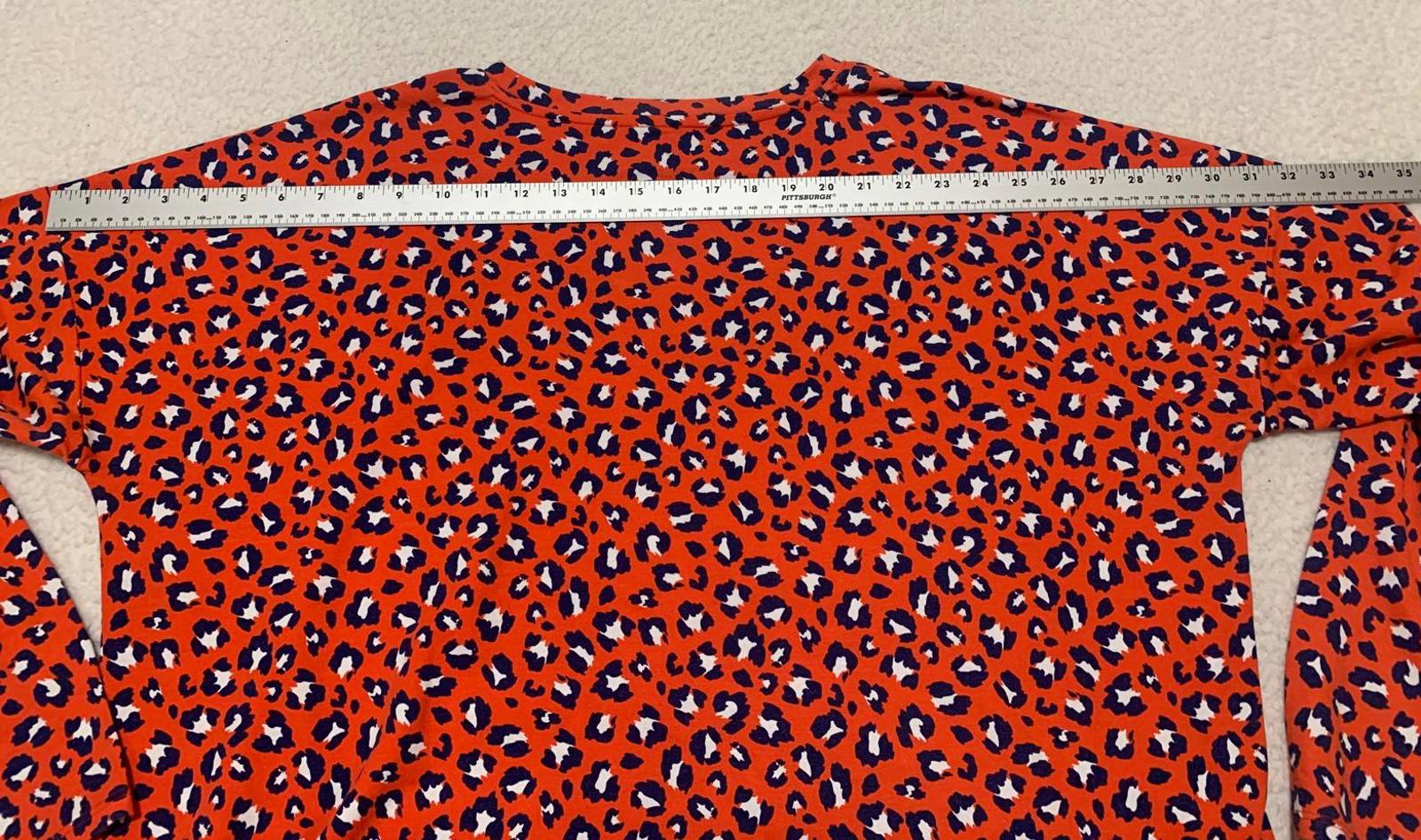Cabana by Crown & Ivy Women's a size XL Red Blue Long Sleeve Leopard Print Top