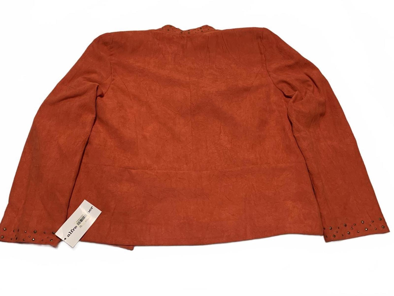 Alfred Dunner Women's 14 Suede Leather Jacket Orange
