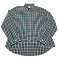 American Eagle Women’s Size Large Teal Blue Button up Shirt Plaid Long Sleeve