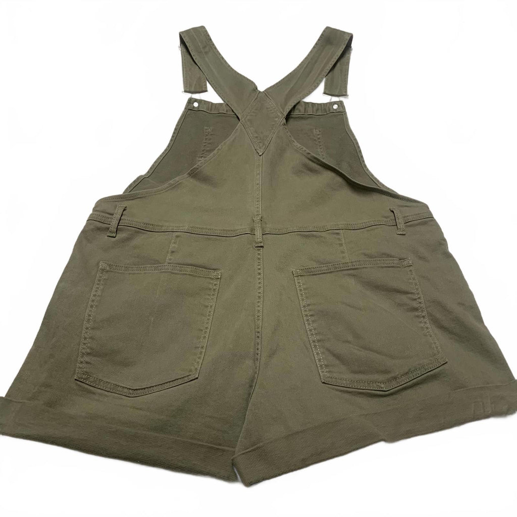 NOBO No Boundaries Womens Sz XXL (19) Olive Green Denim Overalls Shorts W40