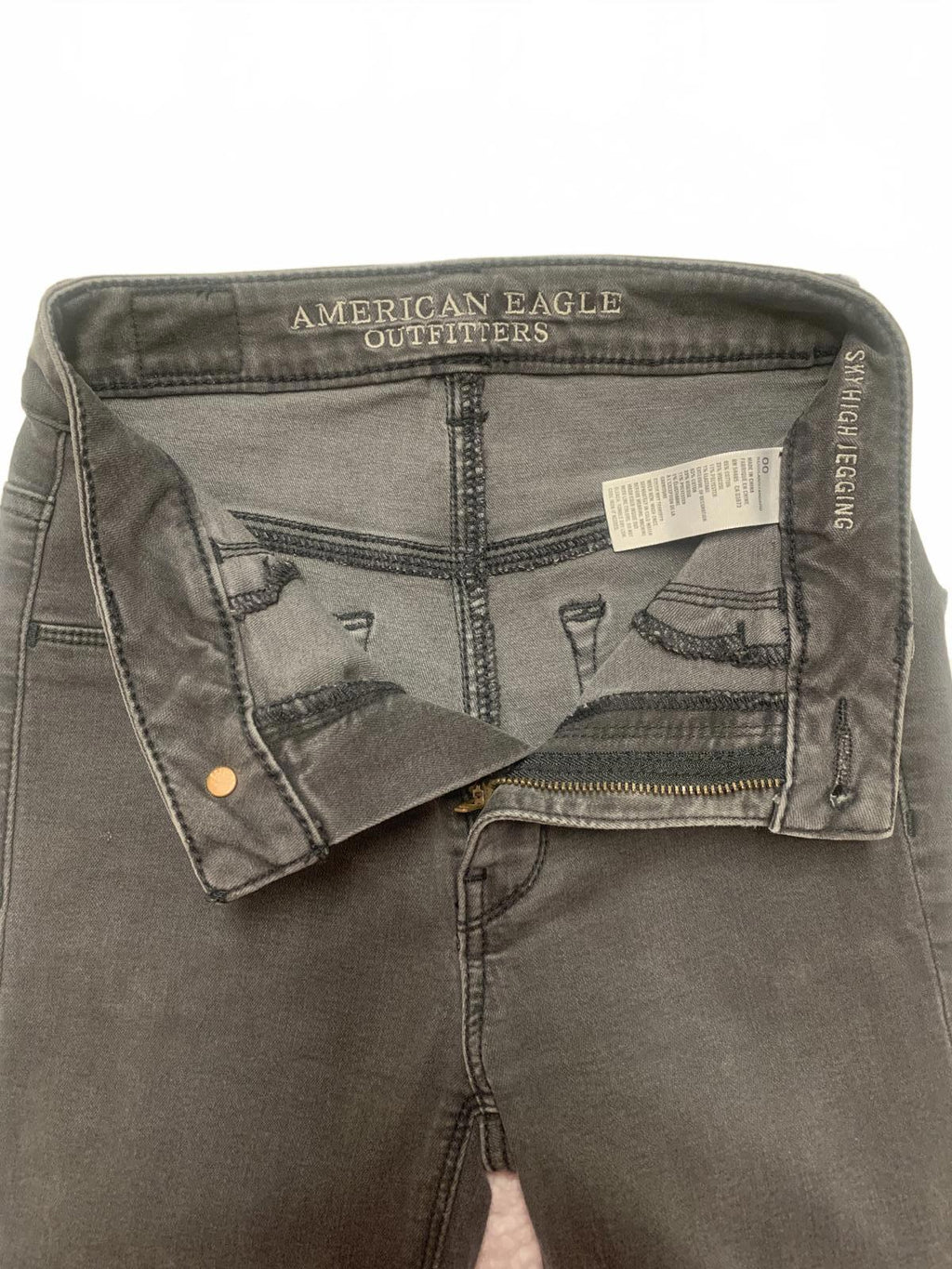 American Eagle Outfitters Women's Jeans Sz 00 Off Black Skinny Stretch  22 x 28