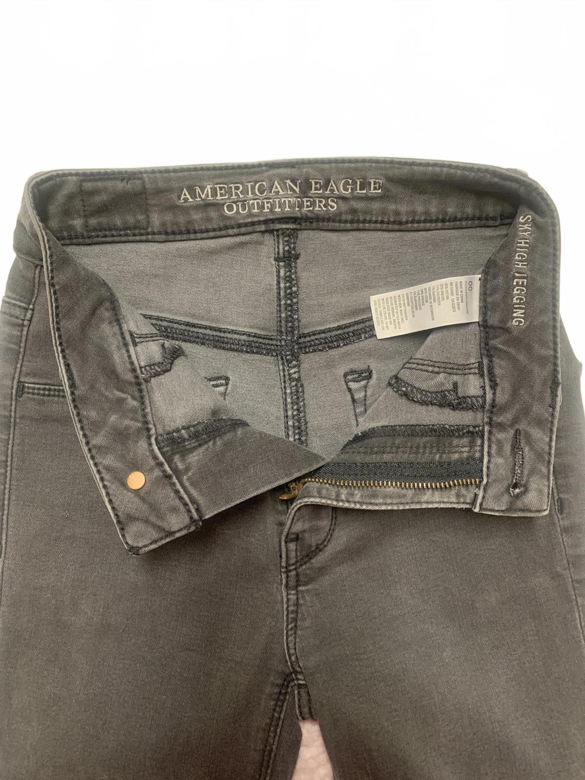 American Eagle Outfitters Women's Jeans Sz 00 Off Black Skinny Stretch  22 x 28