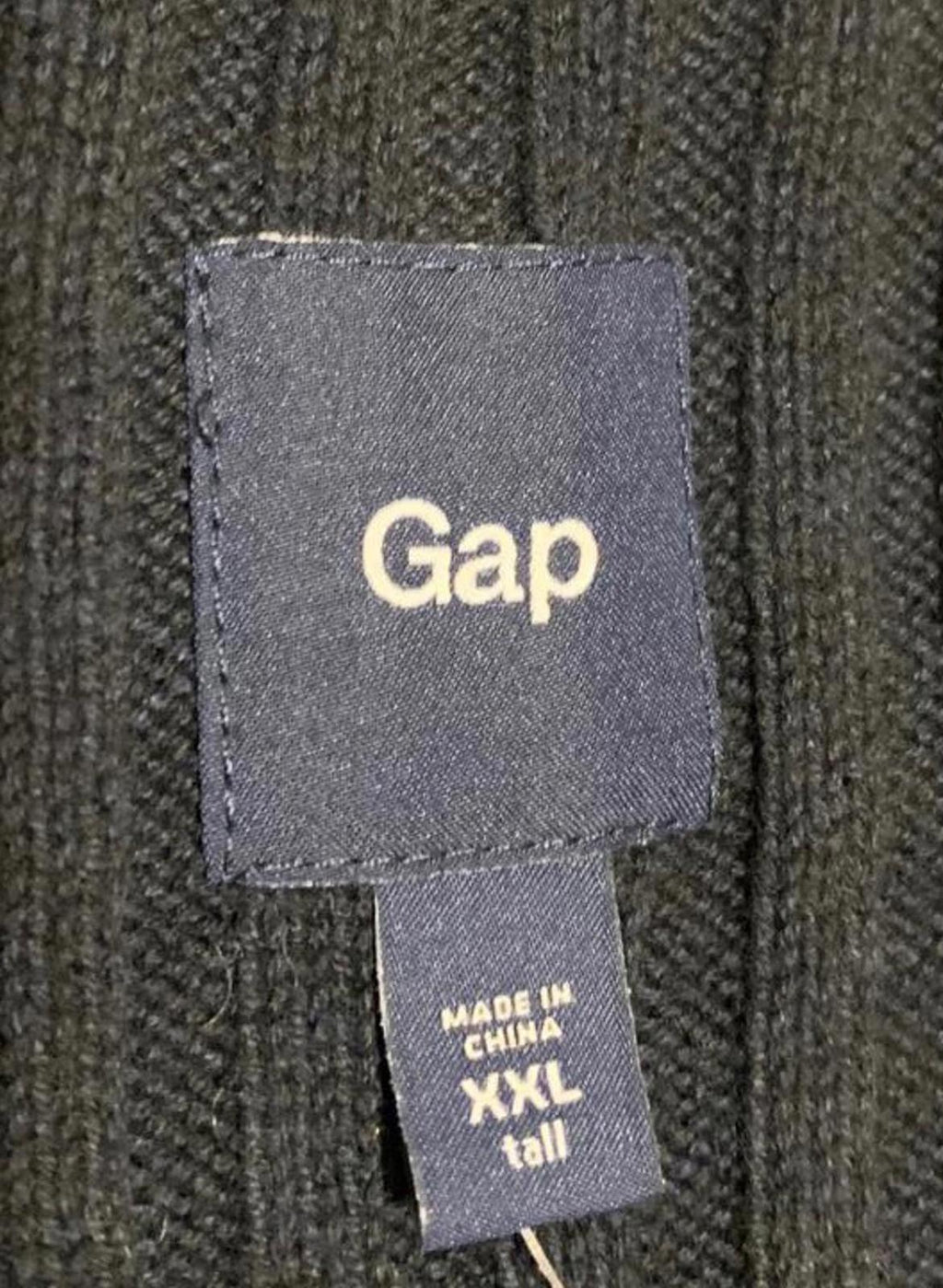 Gap Men's Size XXL Tall Black Ribbed knit Sweater 100% Cotton Long Sleeve NWT