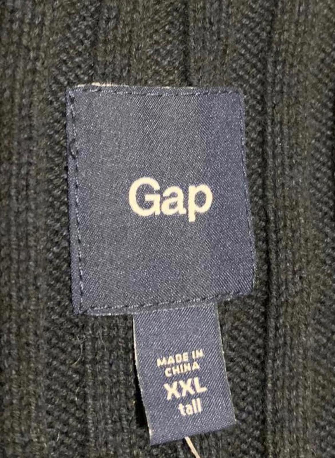 Gap Men's Size XXL Tall Black Ribbed knit Sweater 100% Cotton Long Sleeve NWT