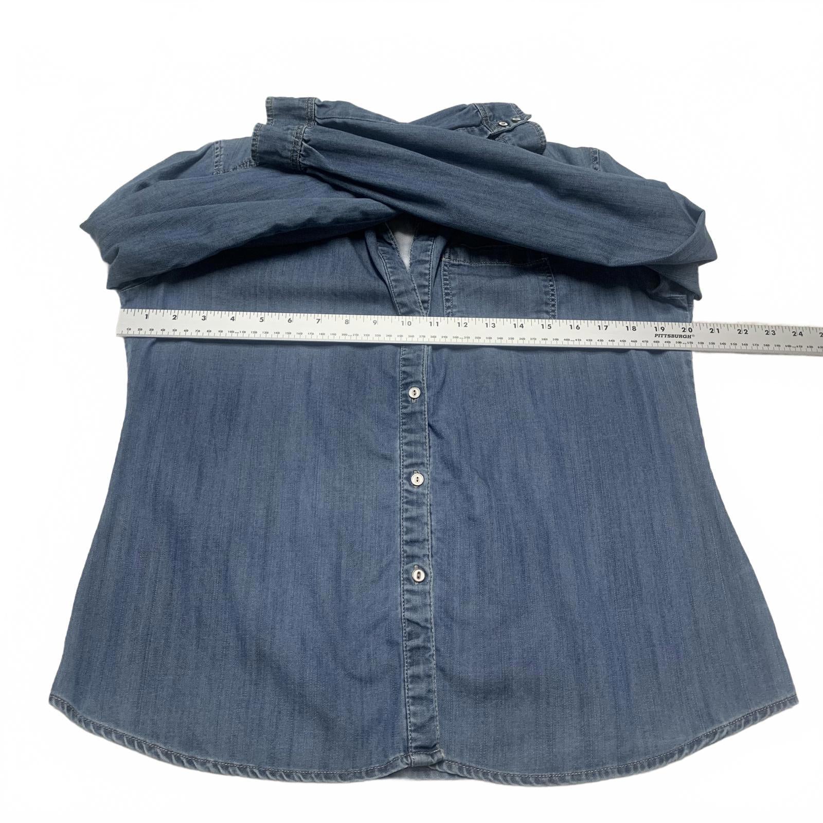 Kenar Women's Medium light Blue Soft Denim Casual Button Down Shirt