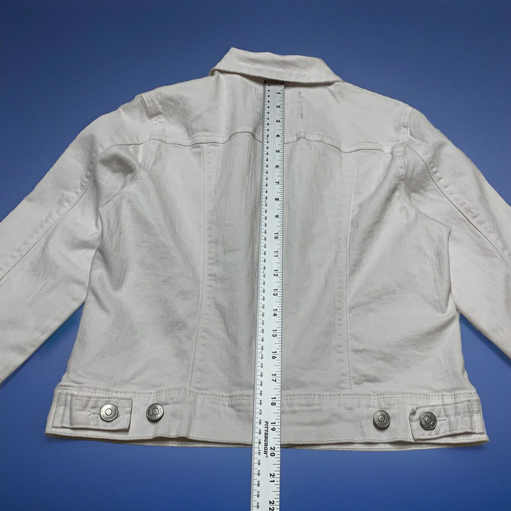 Nine West Jeans Women’s Small White Denim Sarah Jacket Buttons