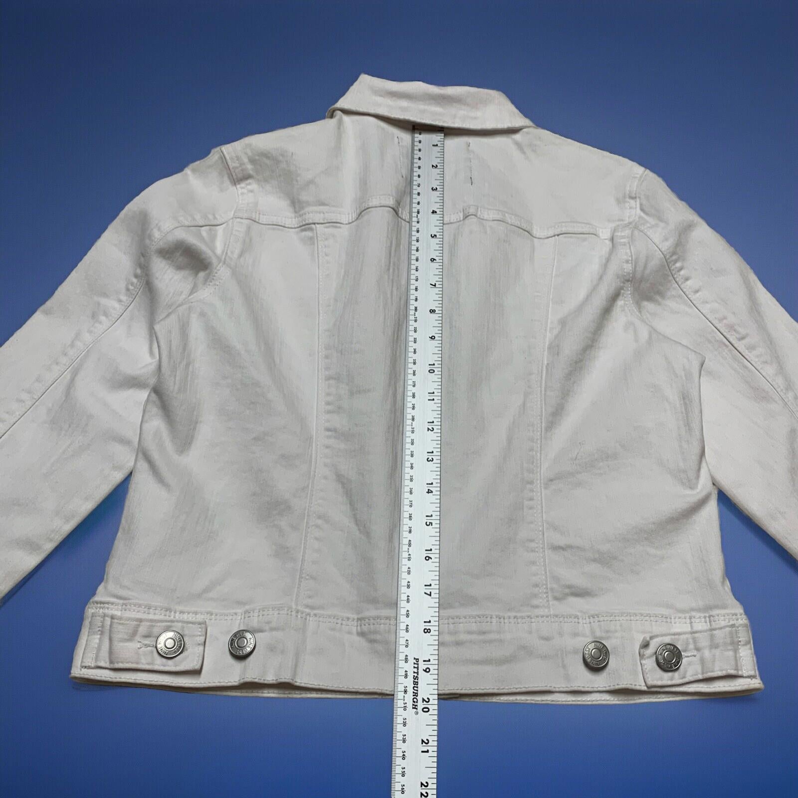 Nine West Jeans Women’s Small White Denim Sarah Jacket Buttons