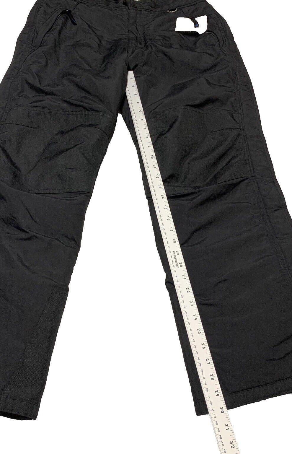 Slalom Snow Pants Men’s Size M Black Nylon Ankle Zip Pockets Ski Snowboard Storm
