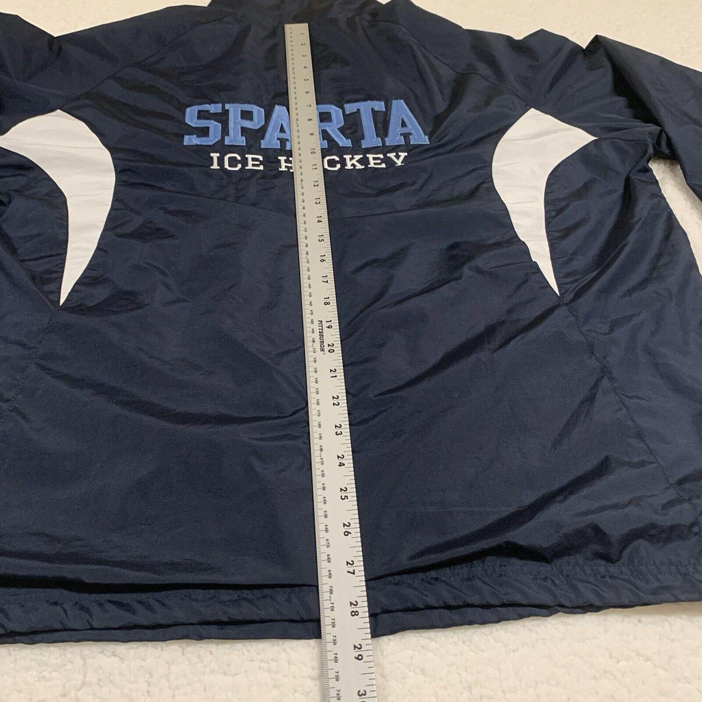 Holloway Lined Jacket Windbreaker Men's L Navy Sparta Ice Hockey Full Zip Up