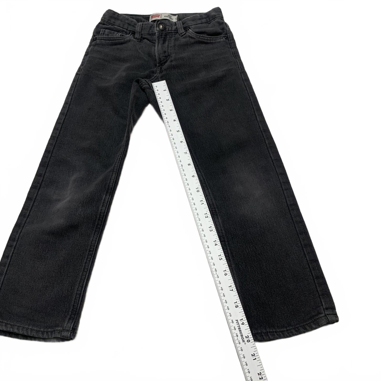 Levi's 511 Kids Size 7 Reg Gray Black Slim Fit Soft Knit Jeans W 21 x 20L Actual